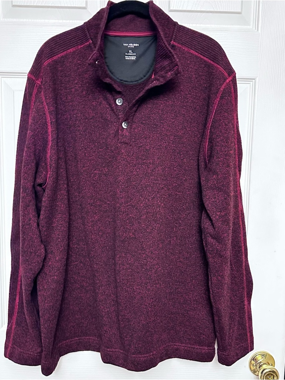 Van Heusen Flex Classic Fit Pull Over Sweatshirt Men's XL Maroon
